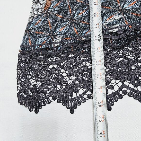 One World Womens Size M Grey Long Sleeve Lightweight Sweater With Lace Trim Fall - Picture 9 of 13